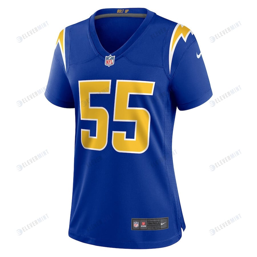 Junior Seau 55 Los Angeles Chargers Women's Retired Game Jersey - Royal