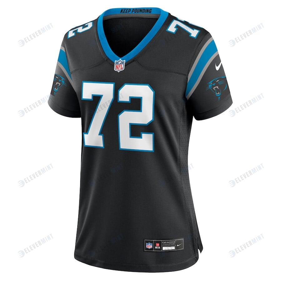 Taylor Moton 72 Carolina Panthers Women's Team Game Jersey - Black