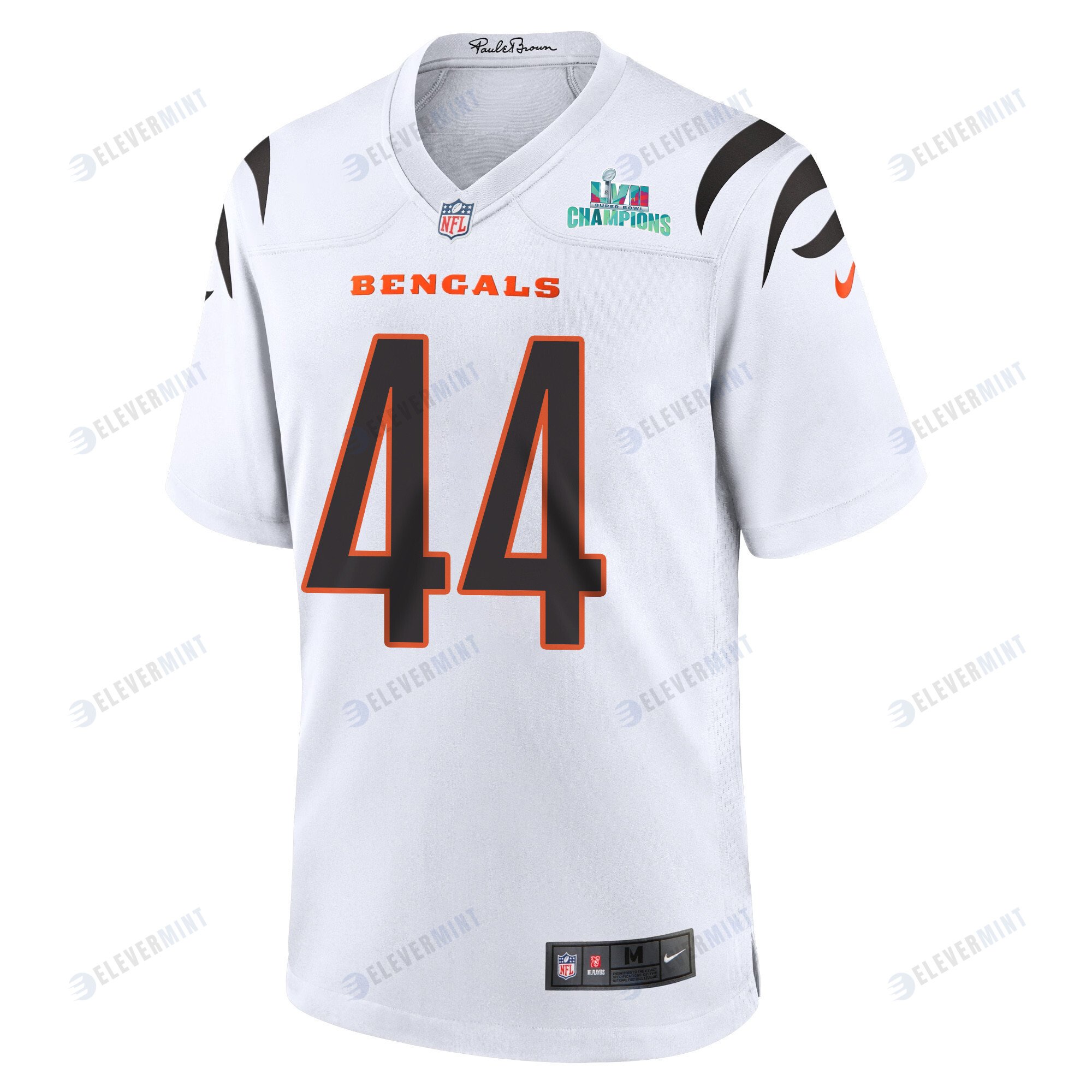 Clay Johnston 44 Cincinnati Bengals Super Bowl LVII Champions Men Game Jersey - White