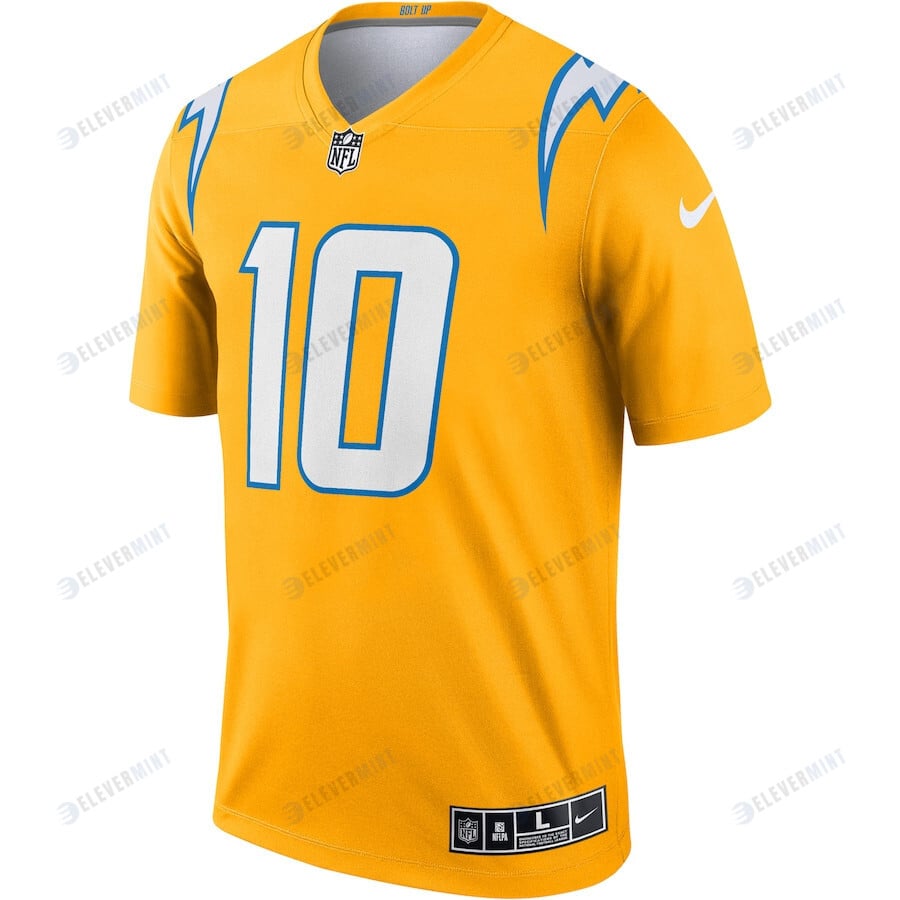 Justin Herbert 10 Los Angeles Chargers Inverted Legend Jersey - Gold