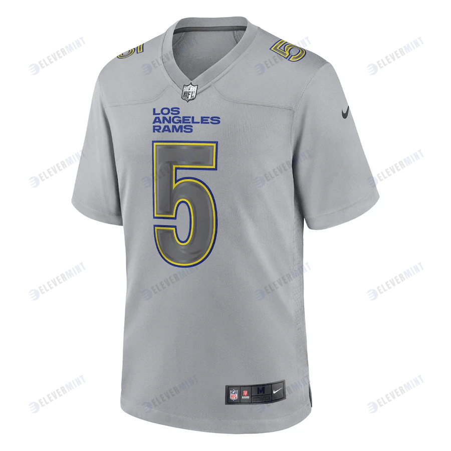 Jalen Ramsey 5 Los Angeles Rams Men Atmosphere Fashion Game Jersey - Gray