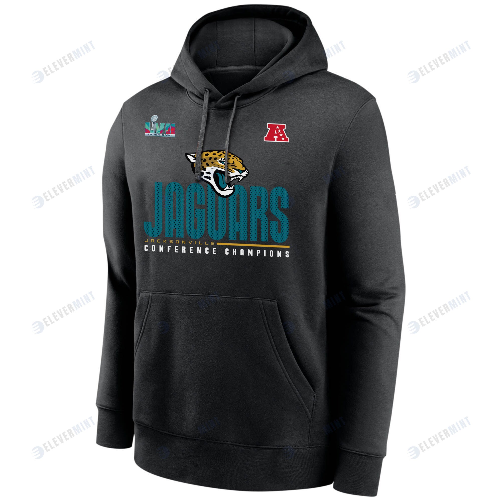 Jacksonville Jaguars AFC Conference Champions Black Pullover Hoodie