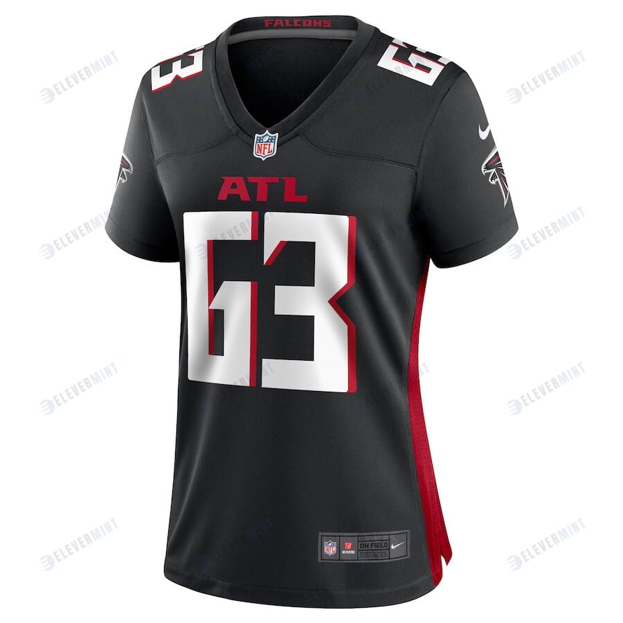 Chris Lindstrom 63 Atlanta Falcons Women's Team Game Jersey - Black