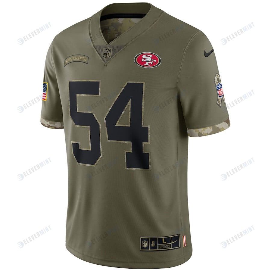 Fred Warner San Francisco 49ers 2022 Salute To Service Limited Jersey - Olive