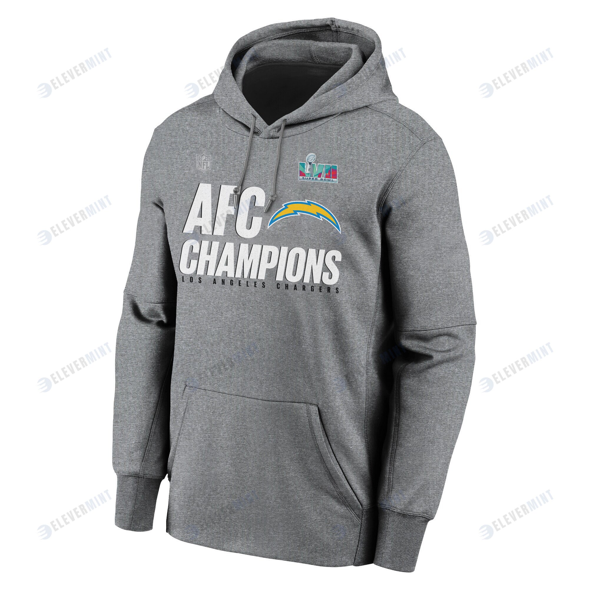 Los Angeles Chargers AFC Conference Champions Light Grey Pullover Hoodie