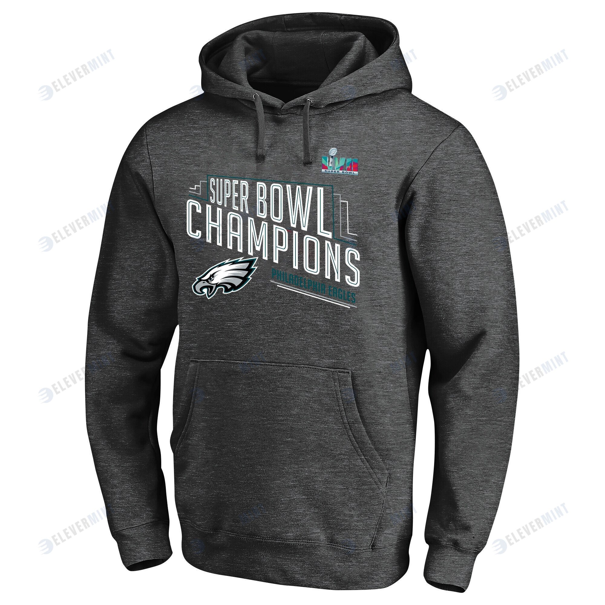 Philadelphia Eagles Super Bowl LVII Champions Grey Pullover Hoodie