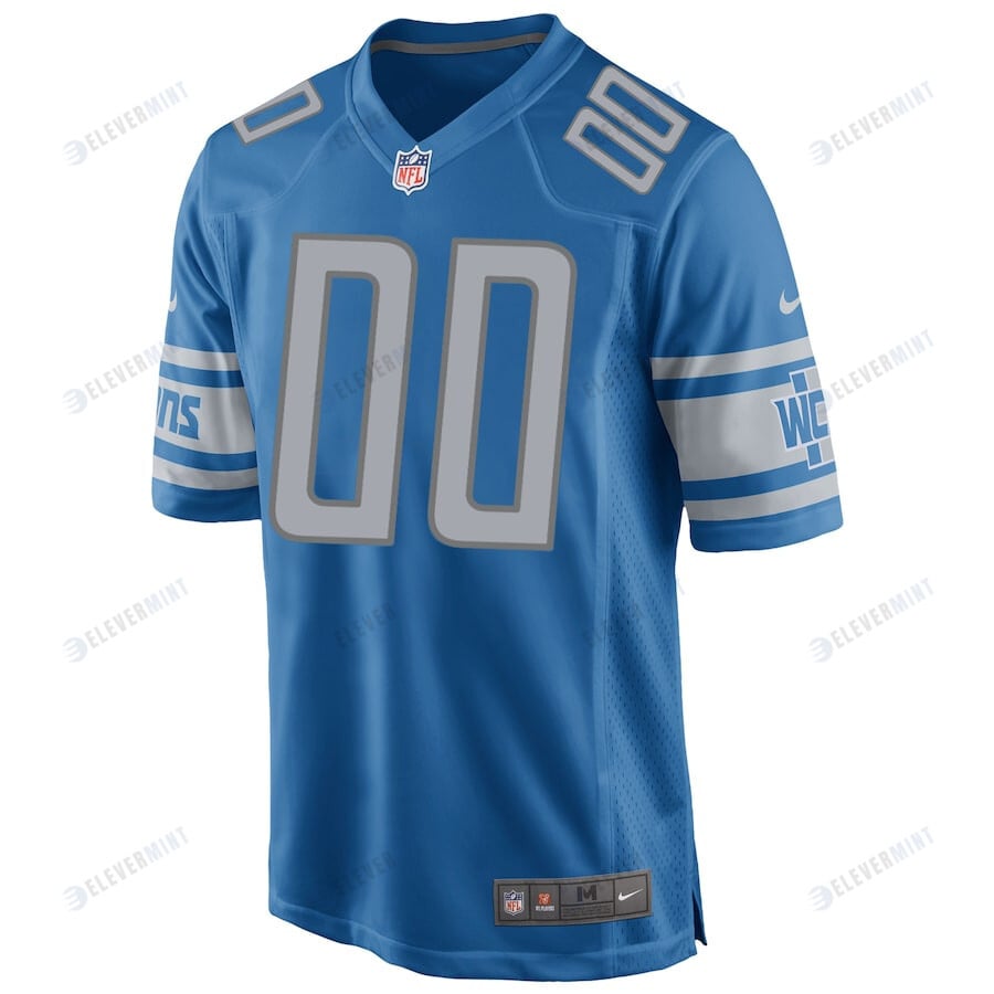 Detroit Lions Custom Game Men Jersey - Blue