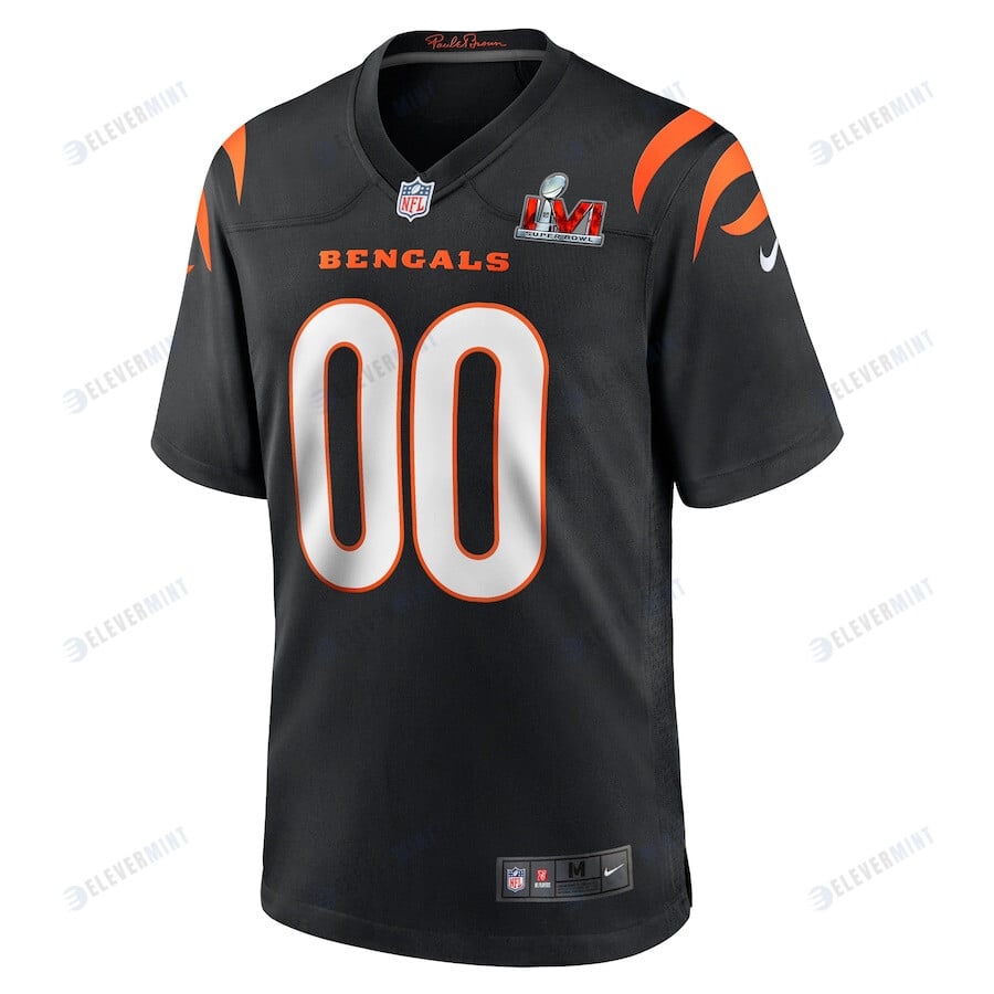 Cincinnati Bengals Super Bowl LVI Game Custom 00 Jersey - Black