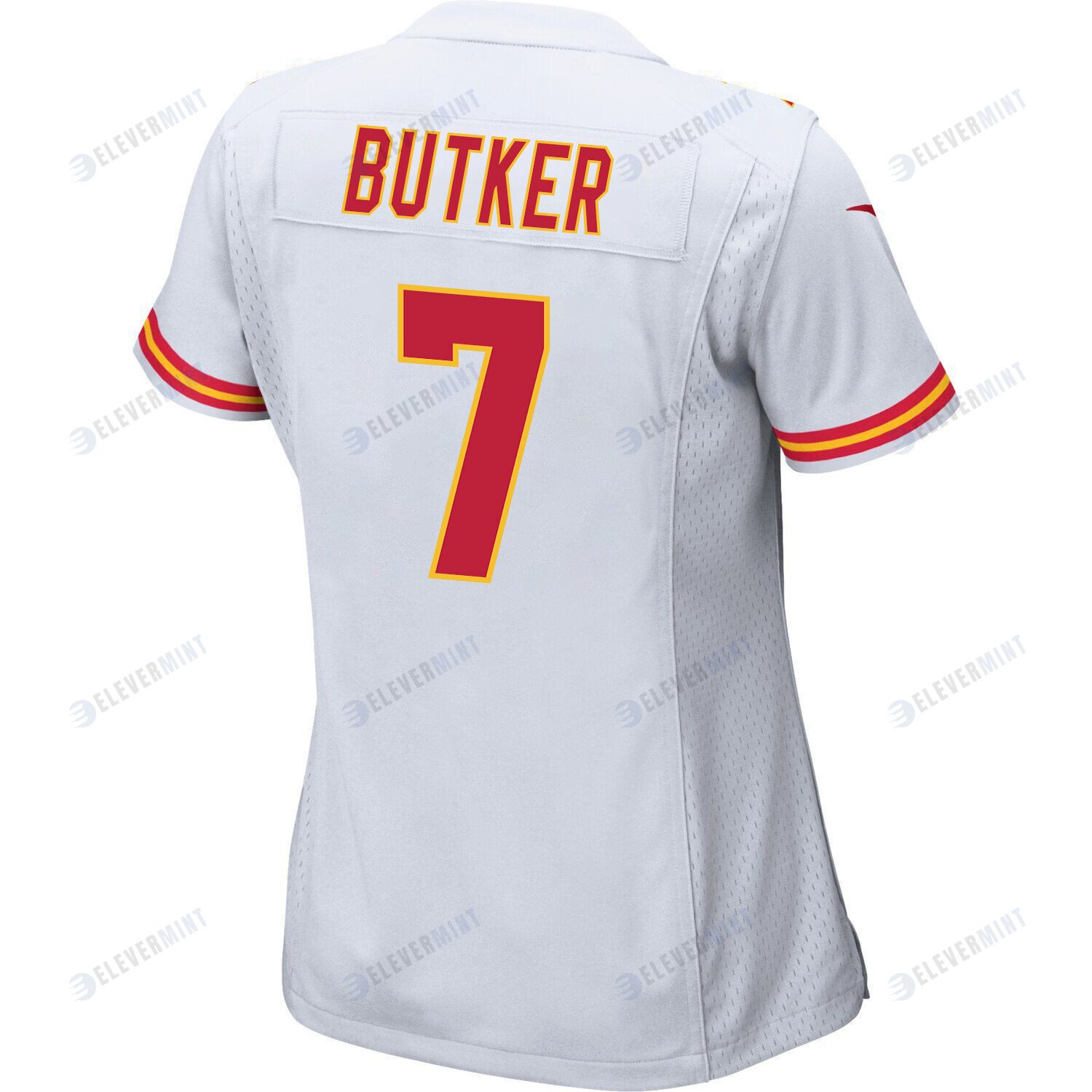 Harrison Butker 7 Kansas City Chiefs Super Bowl LVII Champions 3 Stars Women Game Jersey - White
