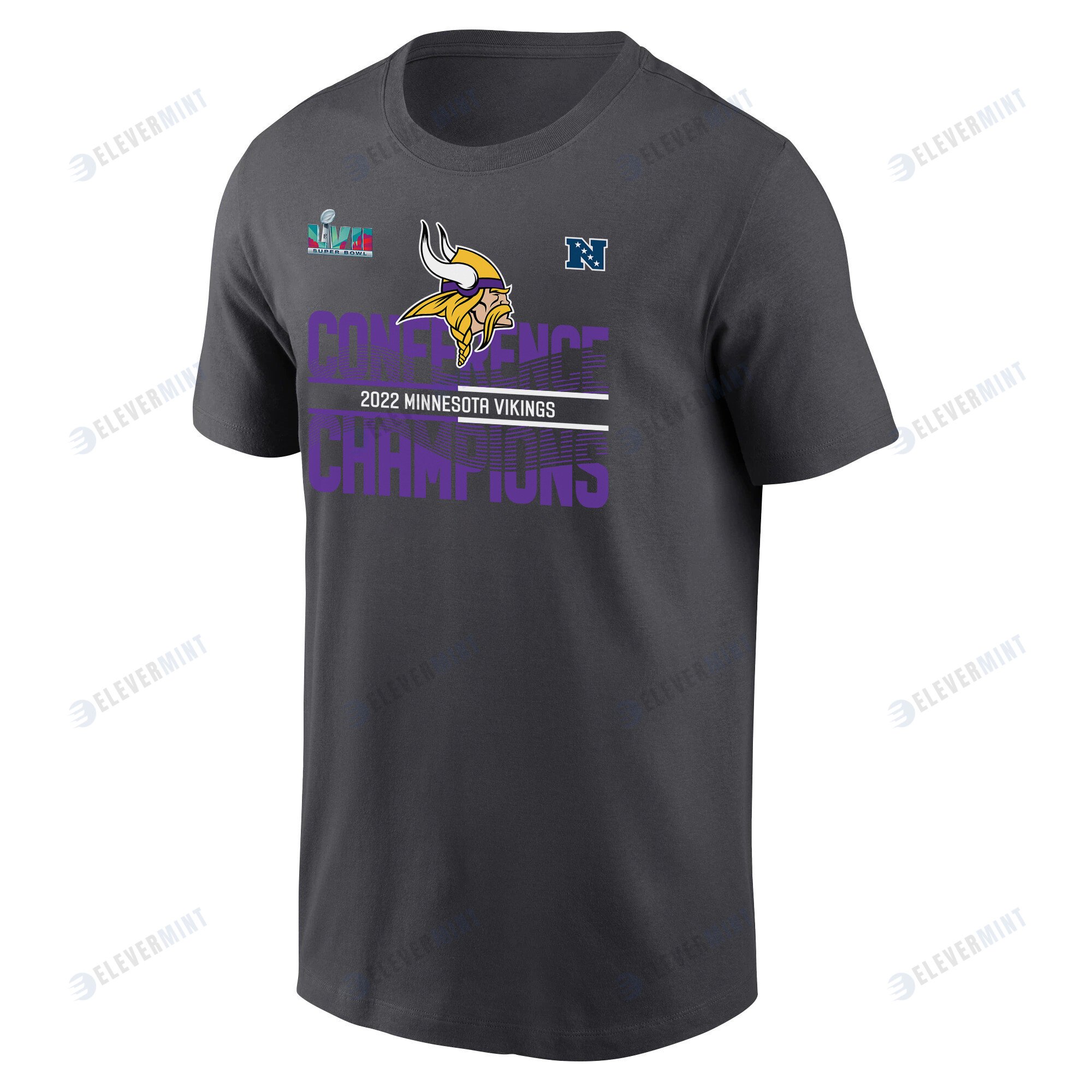 Minnesota Vikings 2022 NFC Conference Champions T-Shirt - Anthracite