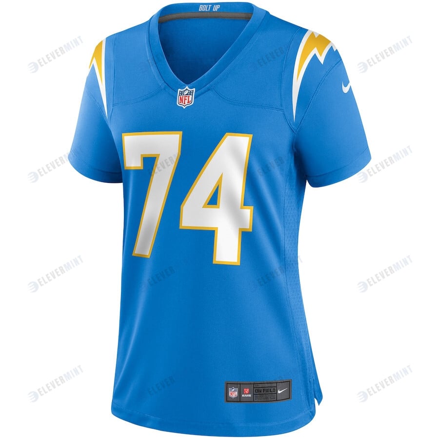 Storm Norton 74 Los Angeles Chargers Women's Game Jersey - Powder Blue