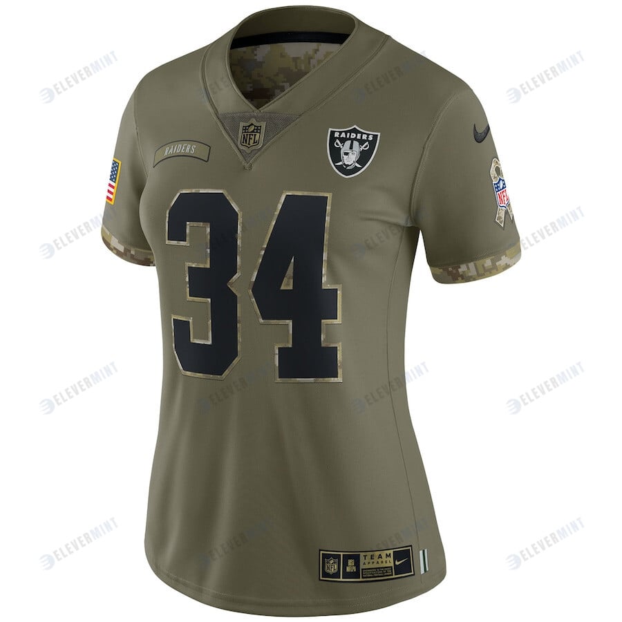 Bo Jackson Las Vegas Raiders Women's 2022 Salute To Service Retired Player Limited Jersey - Olive