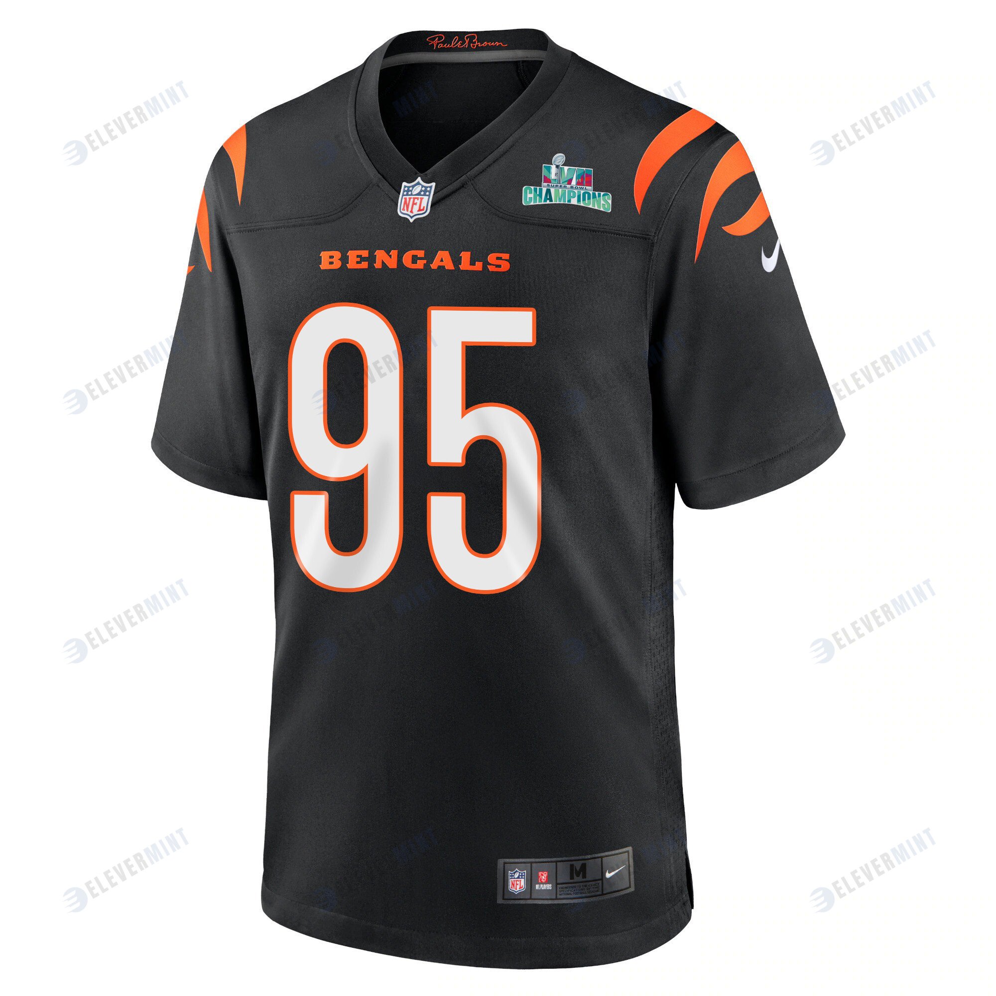 Zach Carter 95 Cincinnati Bengals Super Bowl LVII Champions Men Game Jersey - Black