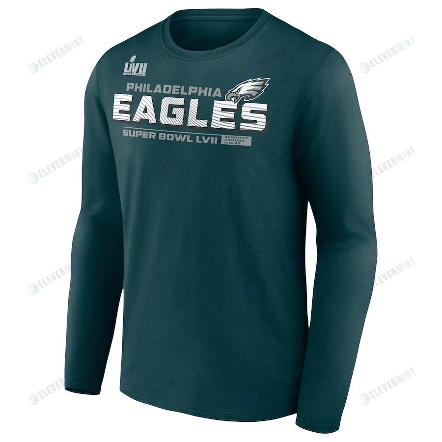 Philadelphia Eagles Super Bowl LVII Vivid Striations Long Sleeve T-Shirt - Forest Green