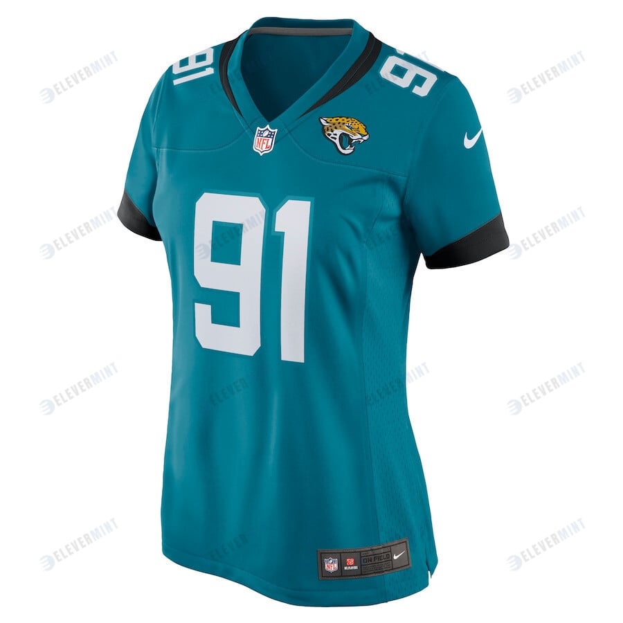 Dawuane Smoot 91 Jacksonville Jaguars Women's Game Jersey - Teal