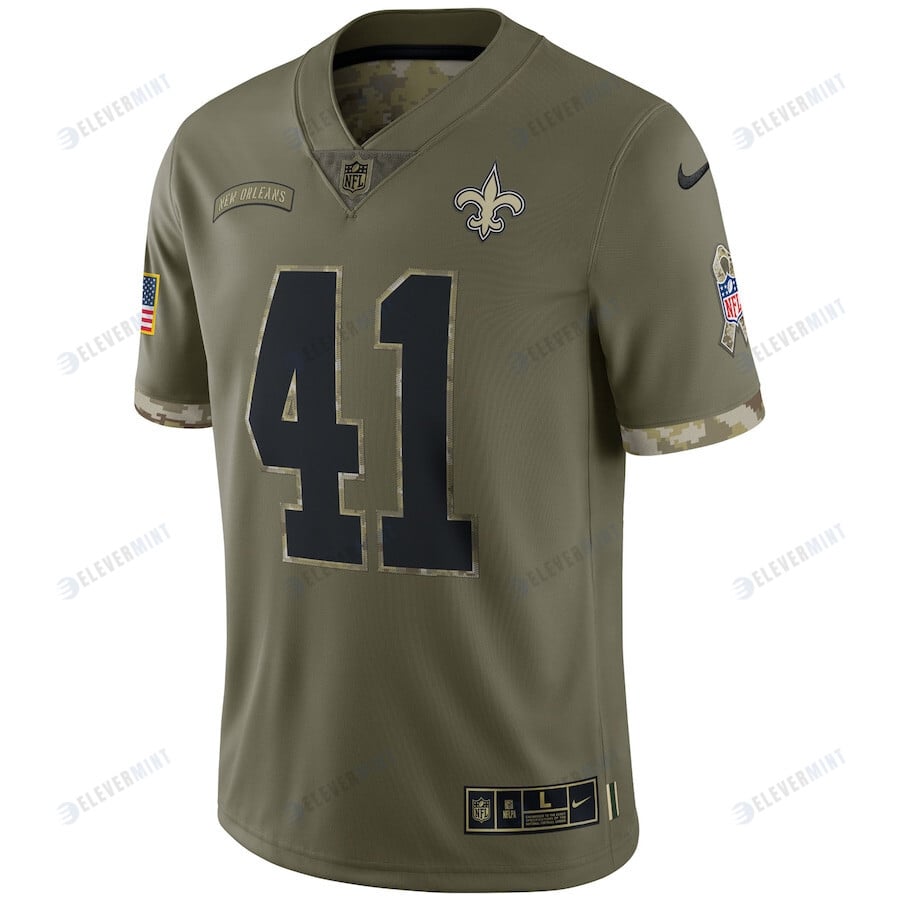 Alvin Kamara New Orleans Saints 2022 Salute To Service Limited Jersey - Olive