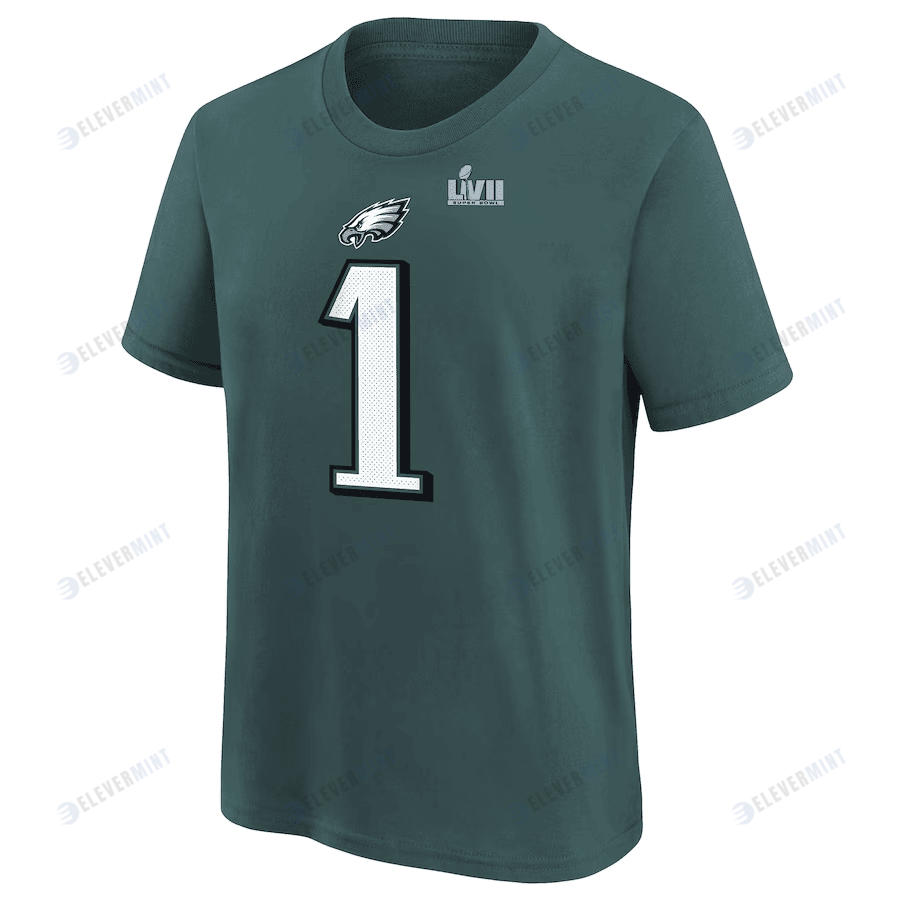 Jalen Hurts Philadelphia Eagles Youth Super Bowl LVII T-Shirt - Forest Green