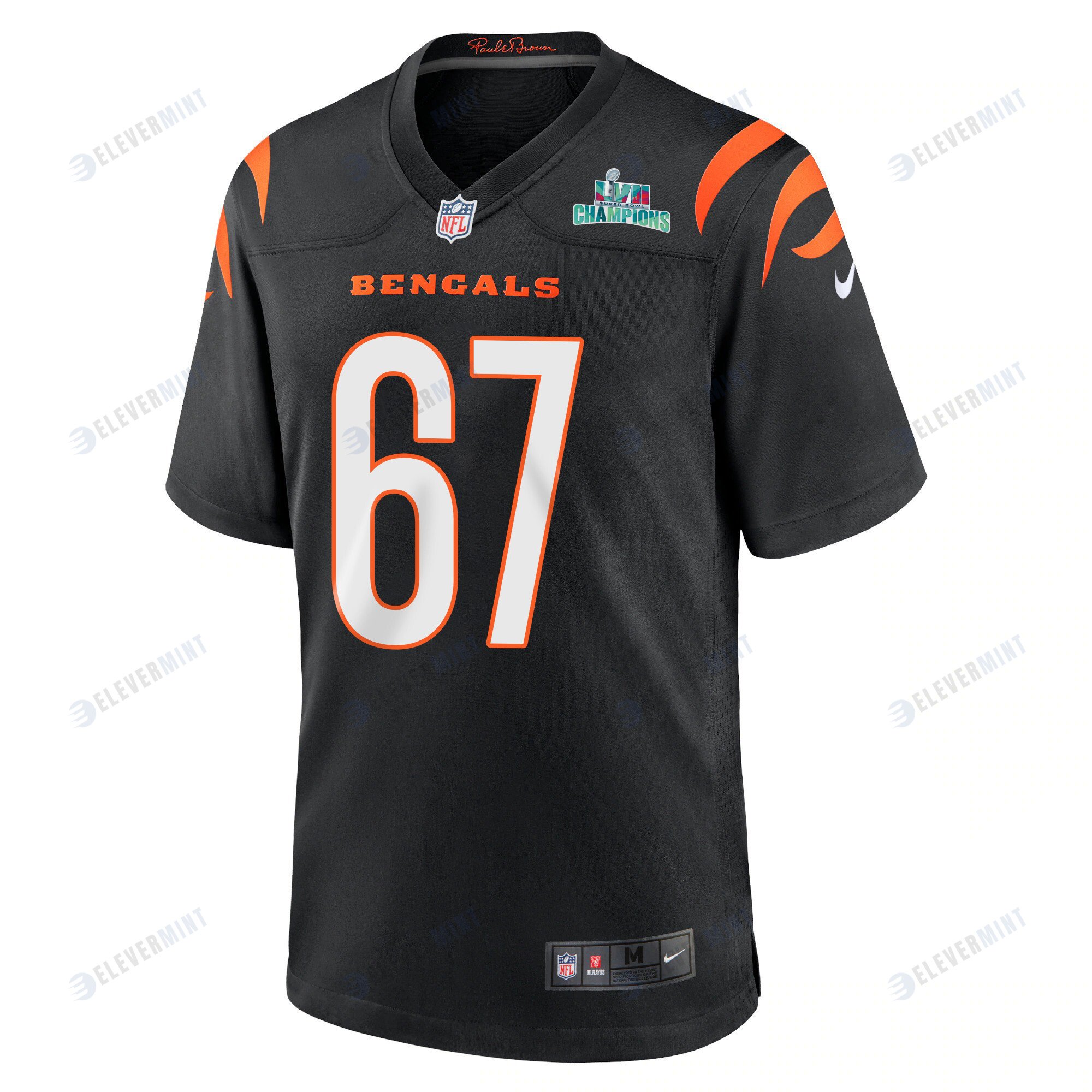 Cordell Volson 67 Cincinnati Bengals Super Bowl LVII Champions Men Game Jersey - Black