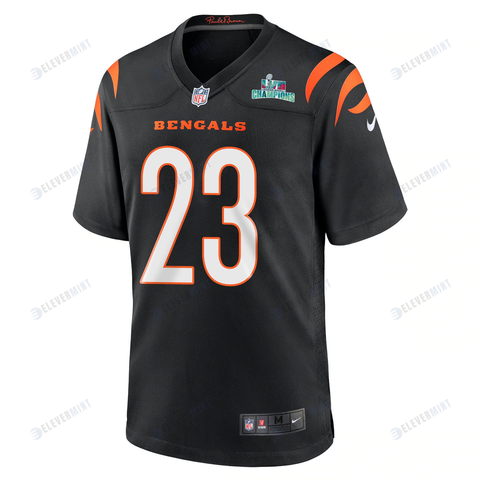 Dax Hill 23 Cincinnati Bengals Super Bowl LVII Champions Men Game Jersey - Black