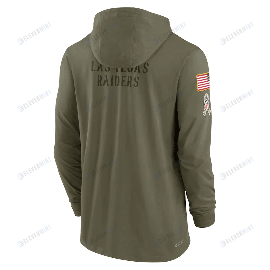 Las Vegas Raiders 2022 Salute to Service Tonal Pullover Men Hoodie - Olive