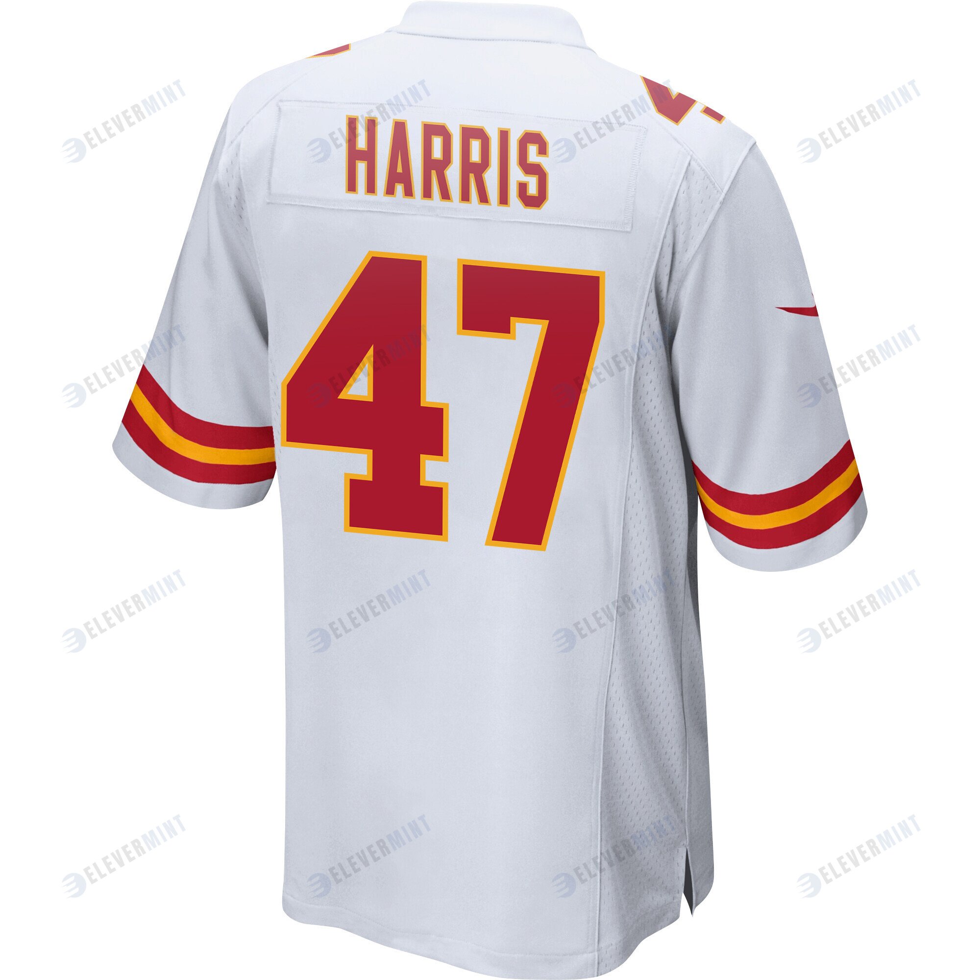 Darius Harris 47 Kansas City Chiefs Super Bowl LVII Champions 3 Stars Men Game Jersey - White