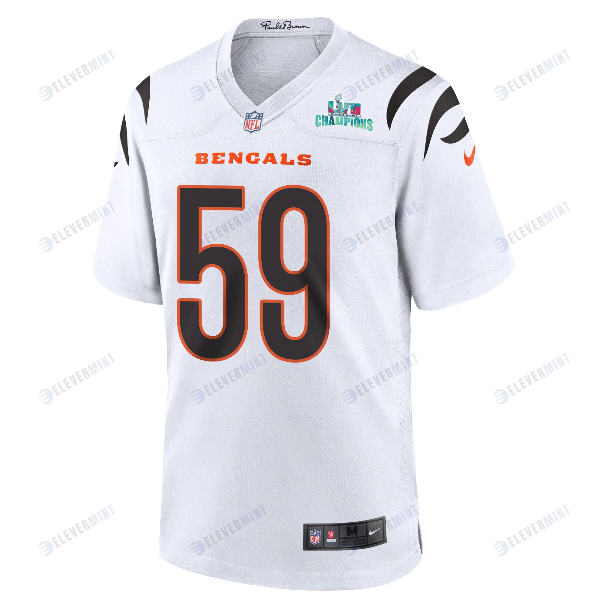Akeem Davis-Gaither 59 Cincinnati Bengals Super Bowl LVII Champions Men Game Jersey - White