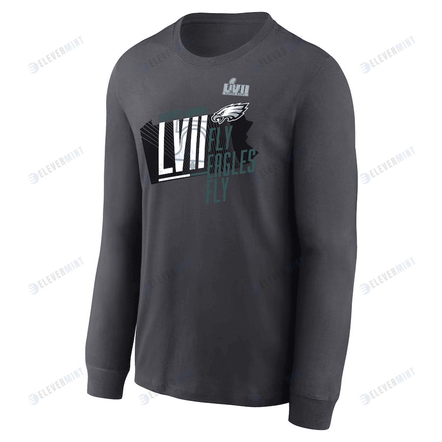 Philadelphia Eagles Super Bowl LVII Local Phrase Long Sleeve T-Shirt - Charcoal