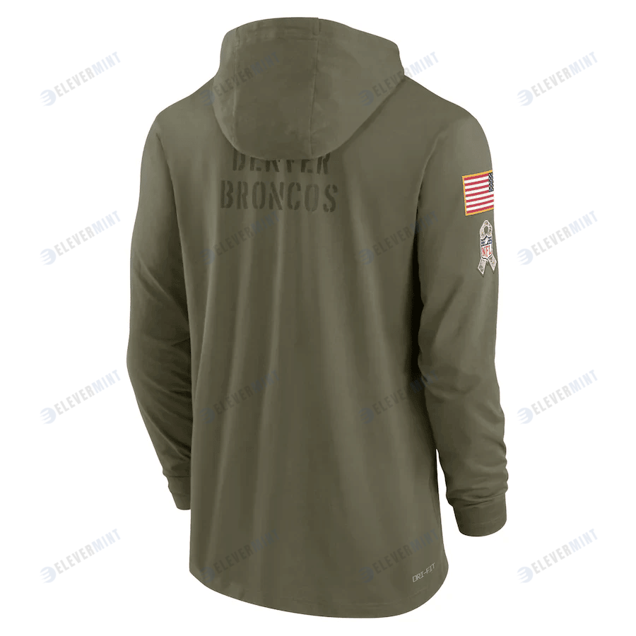 Men Denver Broncos 2022 Salute to Service Tonal Pullover Hoodie - Olive