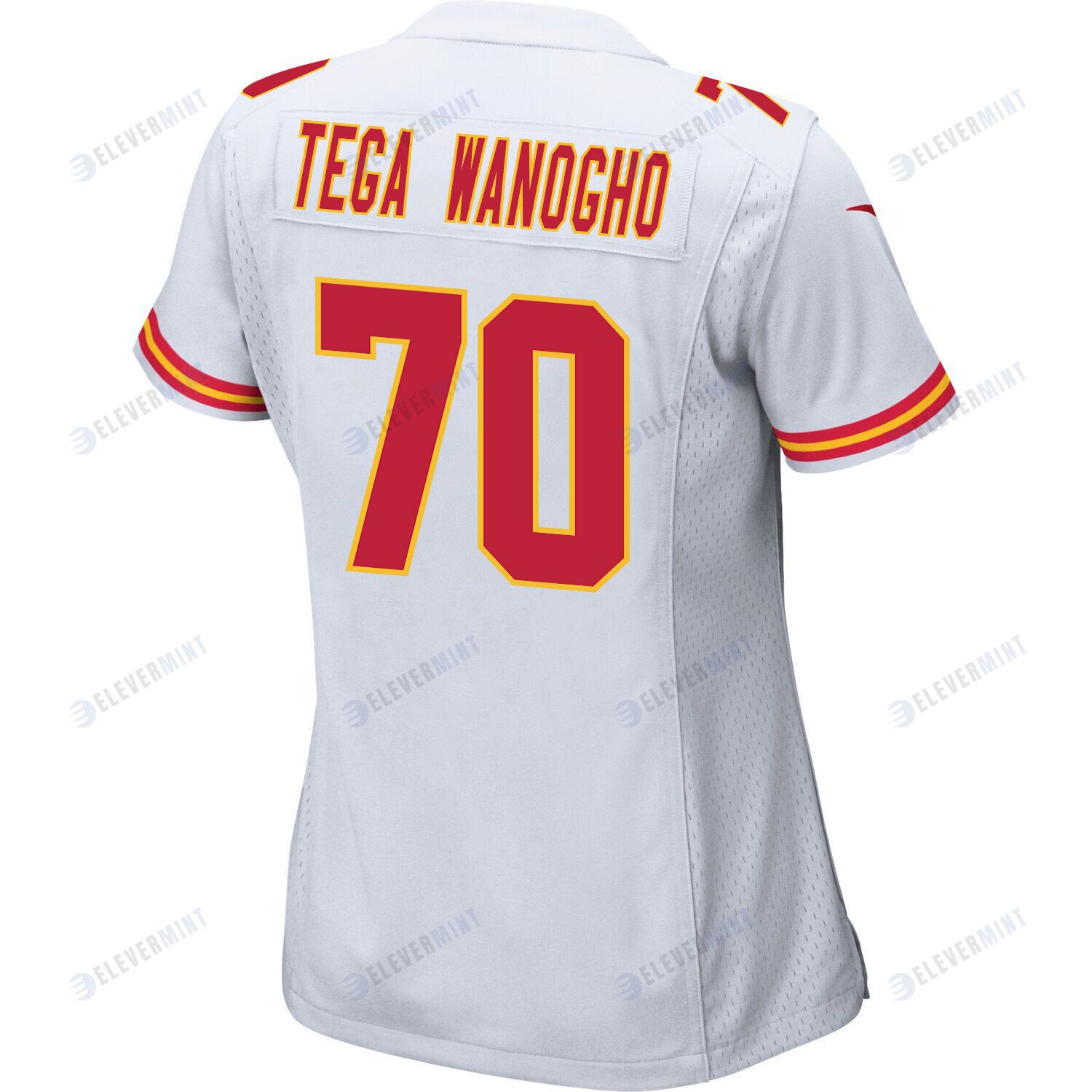 Prince Tega Wanogho 70 Kansas City Chiefs Super Bowl LVII Champions 3 Stars Women Game Jersey - White