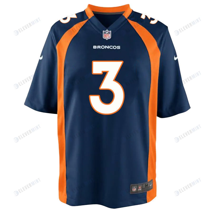 Russell Wilson 3 Denver Broncos Navy Game Jersey Jersey