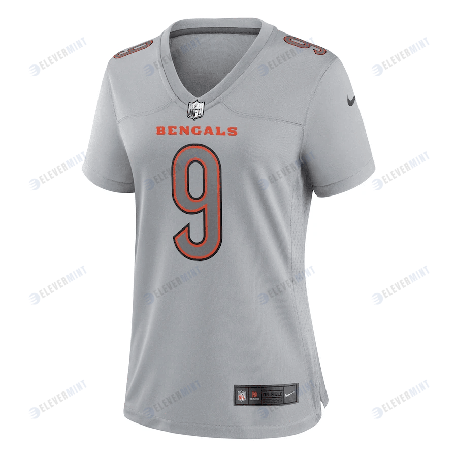 Joe Burrow 9 Cincinnati Bengals Women's Atmosphere Fashion Game Jersey - Gray