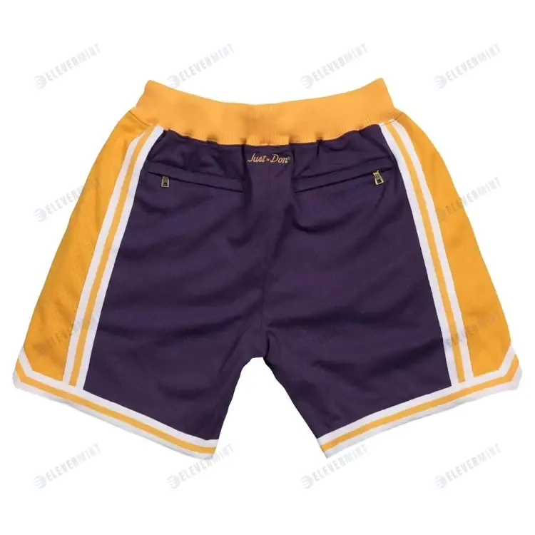 Los Angeles Lakers NBA Retro Shorts In Yellow/Purple