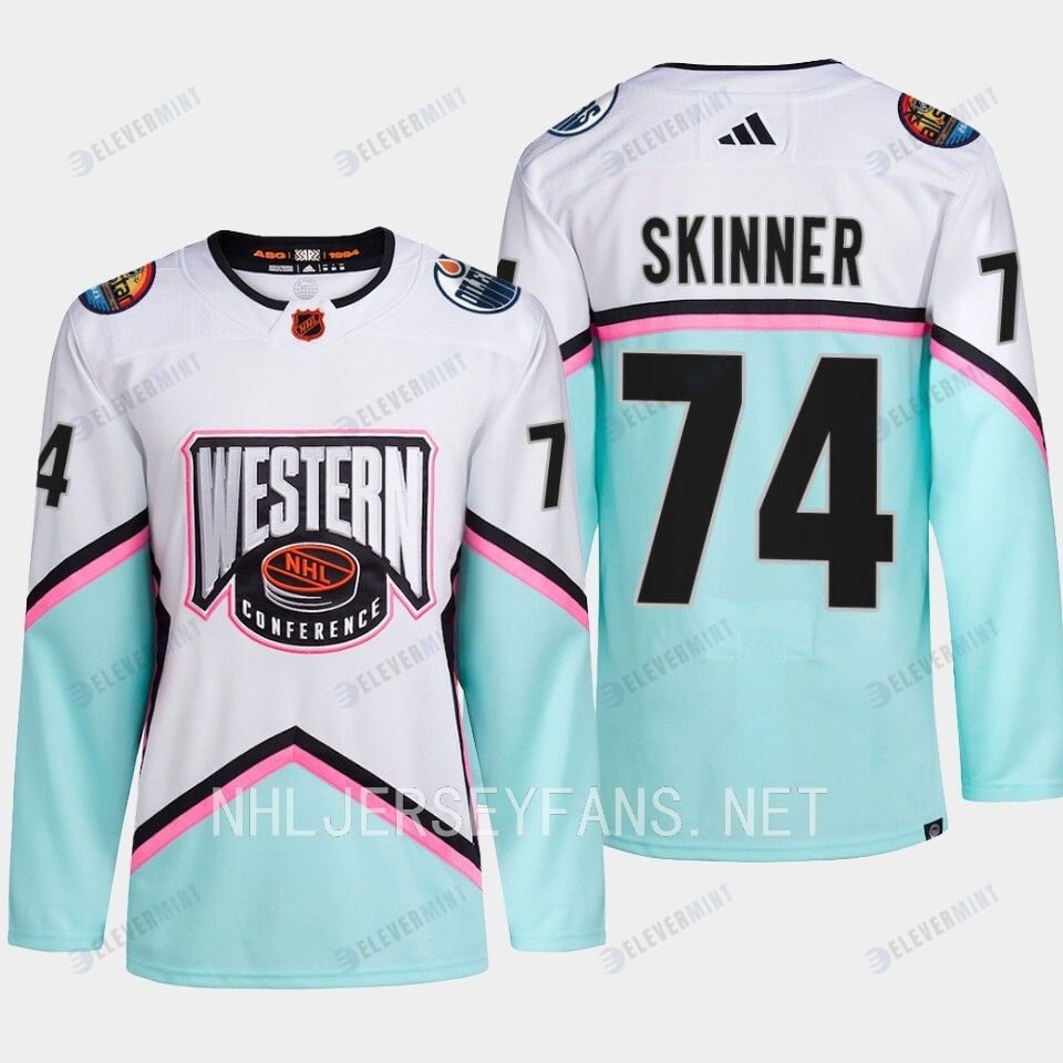 Stuart Skinner 74 Edmonton Oilers 2023 All-Star Game Jersey White Equipment