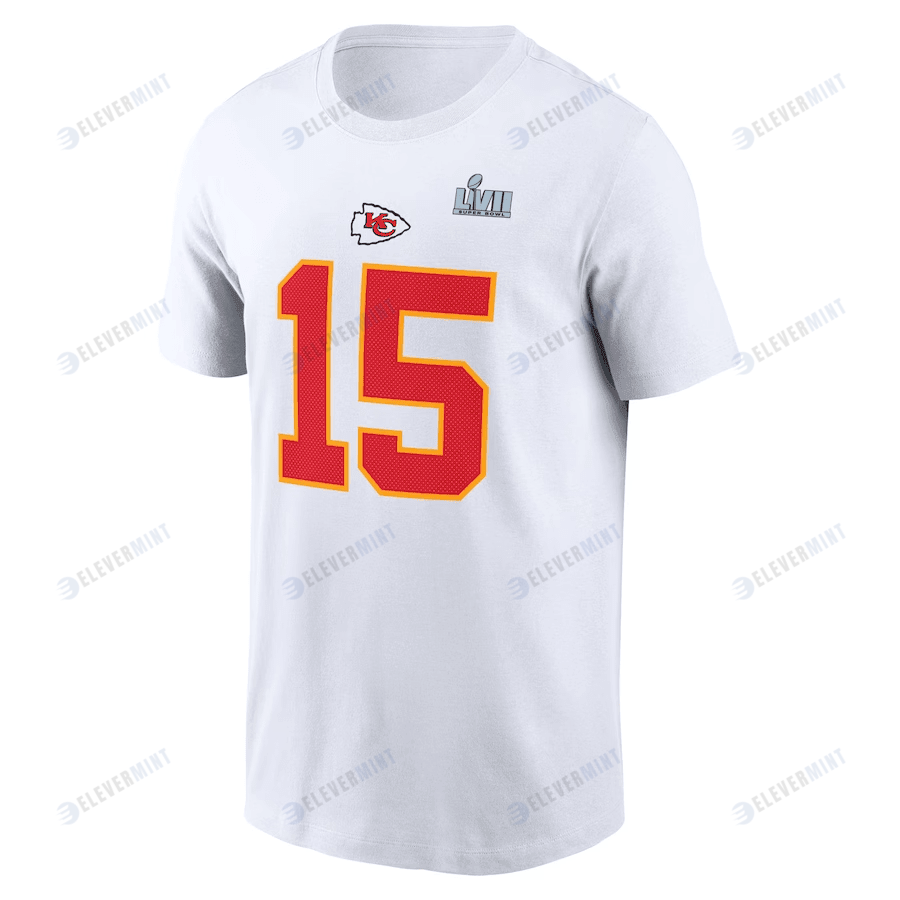 Patrick Mahomes Kansas City Chiefs Super Bowl LVII T-Shirt - White