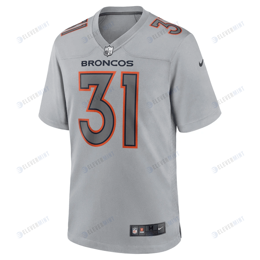 Justin Simmons 31 Denver Broncos Men Atmosphere Fashion Game Jersey - Gray