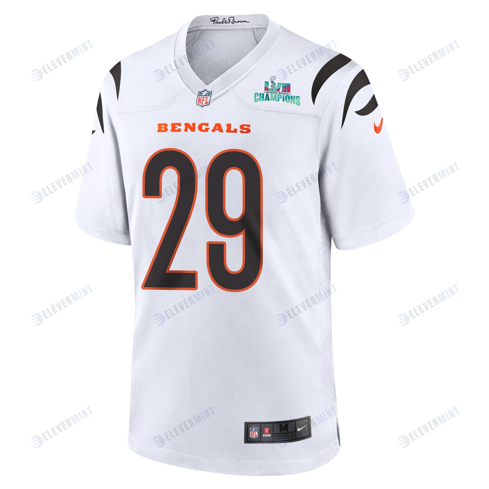 Cam Taylor-Britt 29 Cincinnati Bengals Super Bowl LVII Champions Men Game Jersey - White