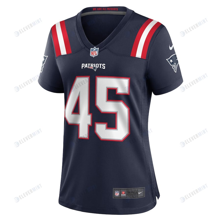 Chris Board 45 New England Patriots Game Women Jersey - Navy