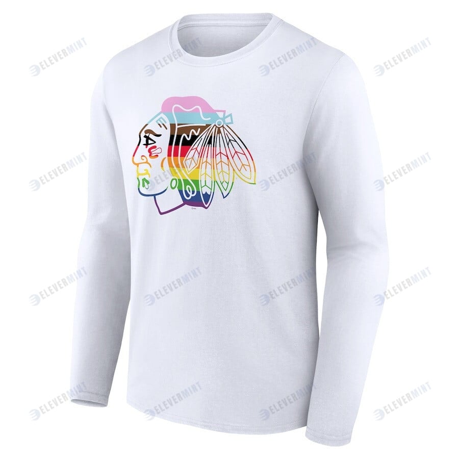 Chicago Blackhawks Team Pride Logo Long Sleeve T-Shirt - White