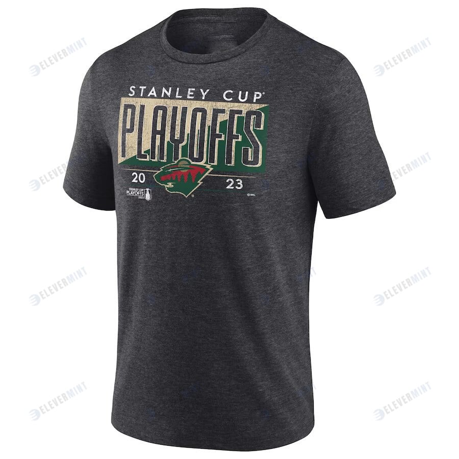 Minnesota Wild 2023 Stanley Cup Playoffs Tri-Blend T-Shirt - Heather Charcoal