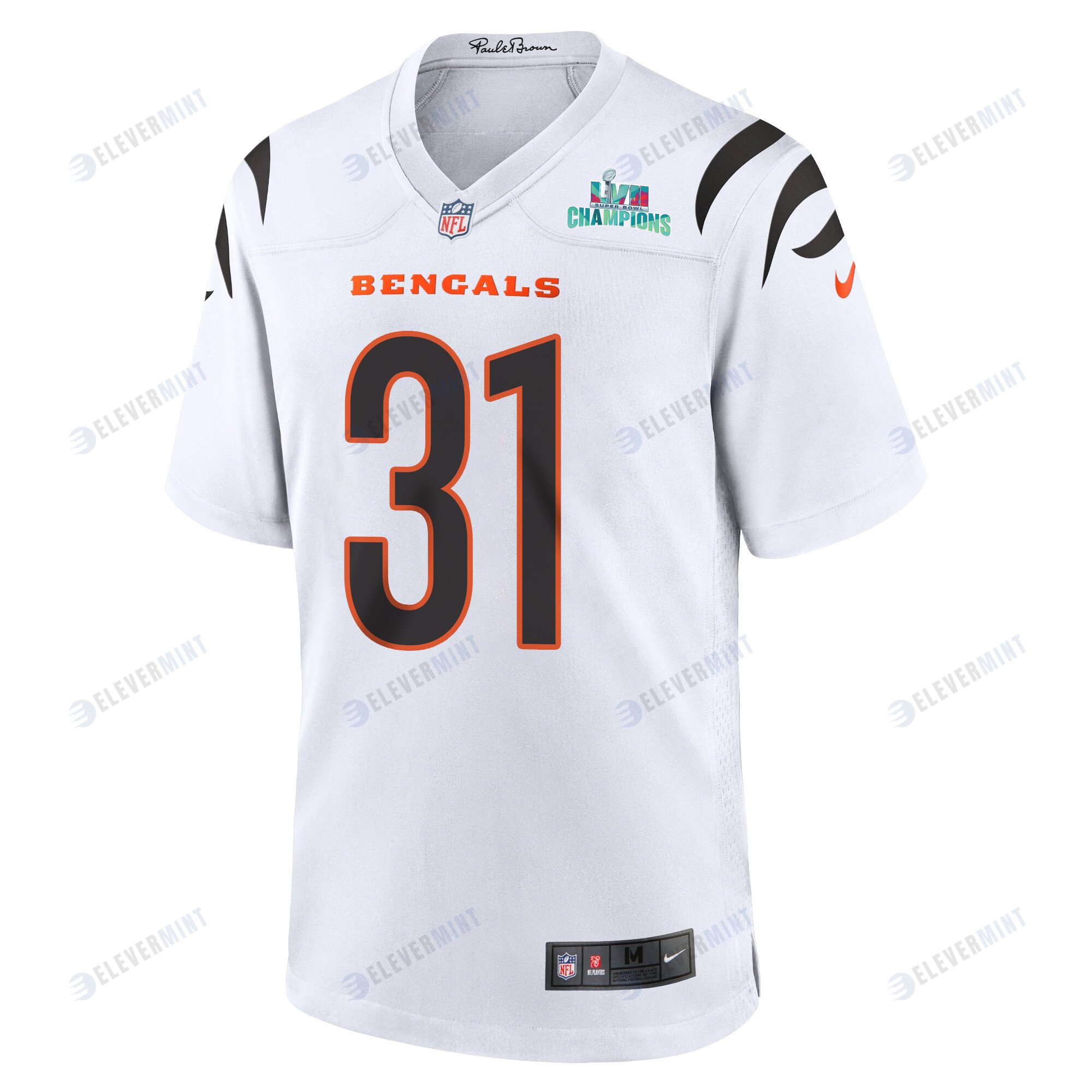 Michael Thomas 31 Cincinnati Bengals Super Bowl LVII Champions Men Game Jersey - White