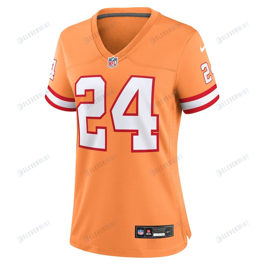 Carlton Davis III 24 Tampa Bay Buccaneers Women's Throwback Game Jersey - Orange