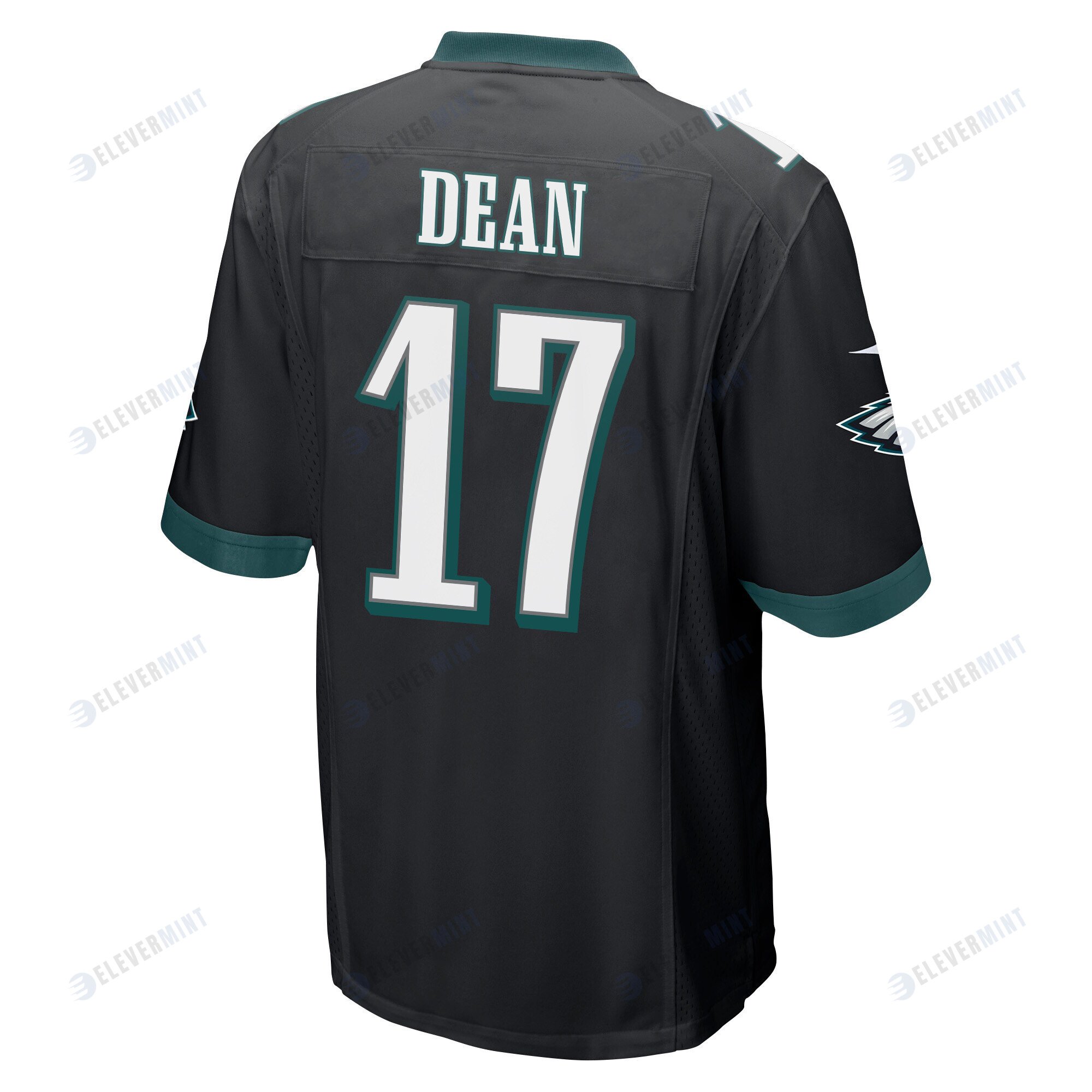 Nakobe Dean 17 Philadelphia Eagles Super Bowl LVII Champions 2 Stars Men Game Jersey - Black