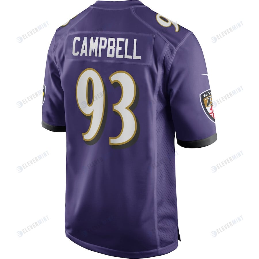 Calais Campbell 93 Baltimore Ravens Game Player Jersey - Purple