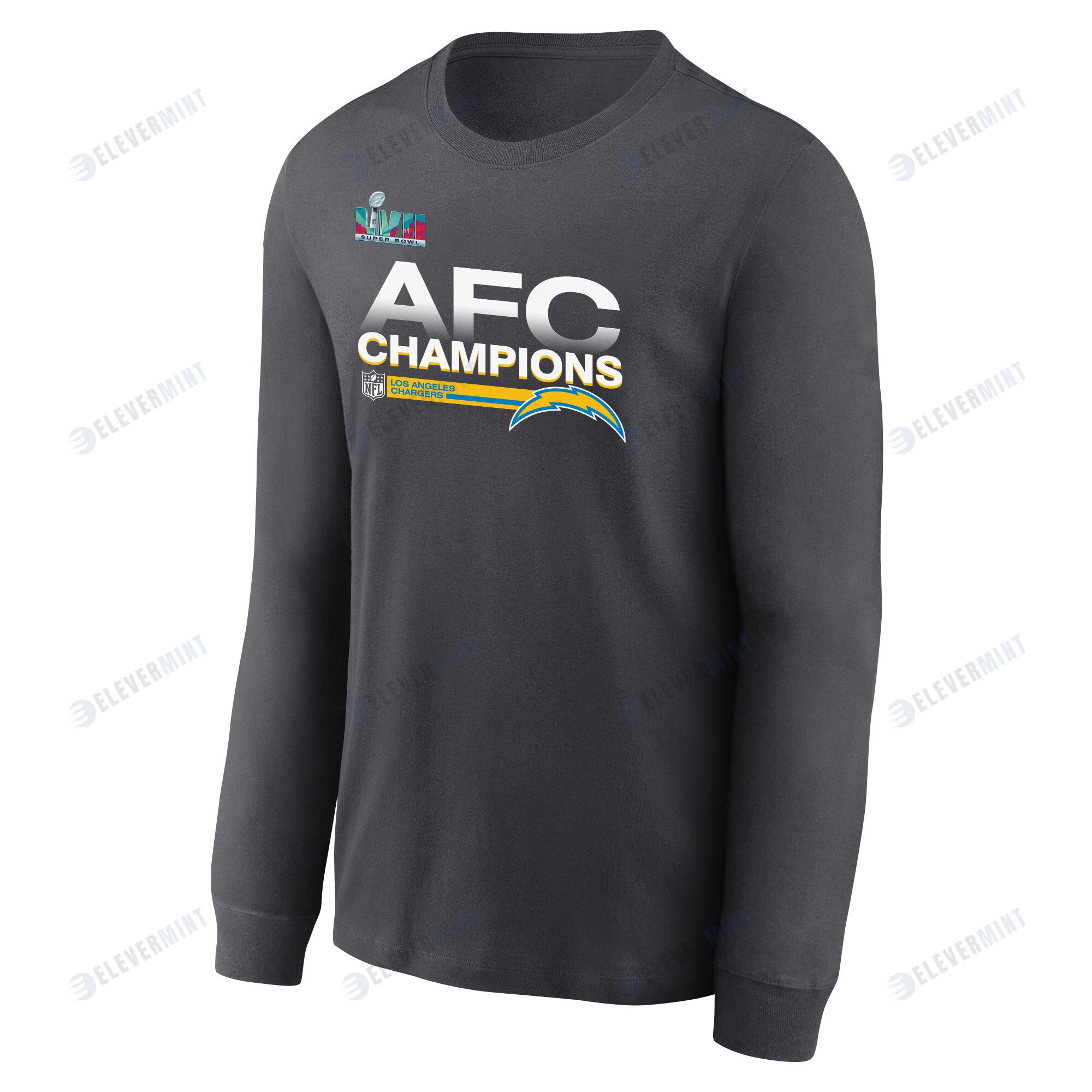 Los Angeles Chargers AFC Champions Locker Room Trophy Collection Dark Heather Sweatshirt