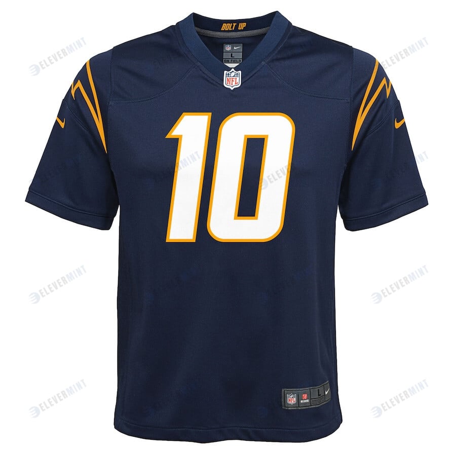 Justin Herbert 10 Los Angeles Chargers Youth Team Game Alternate Jersey - Navy
