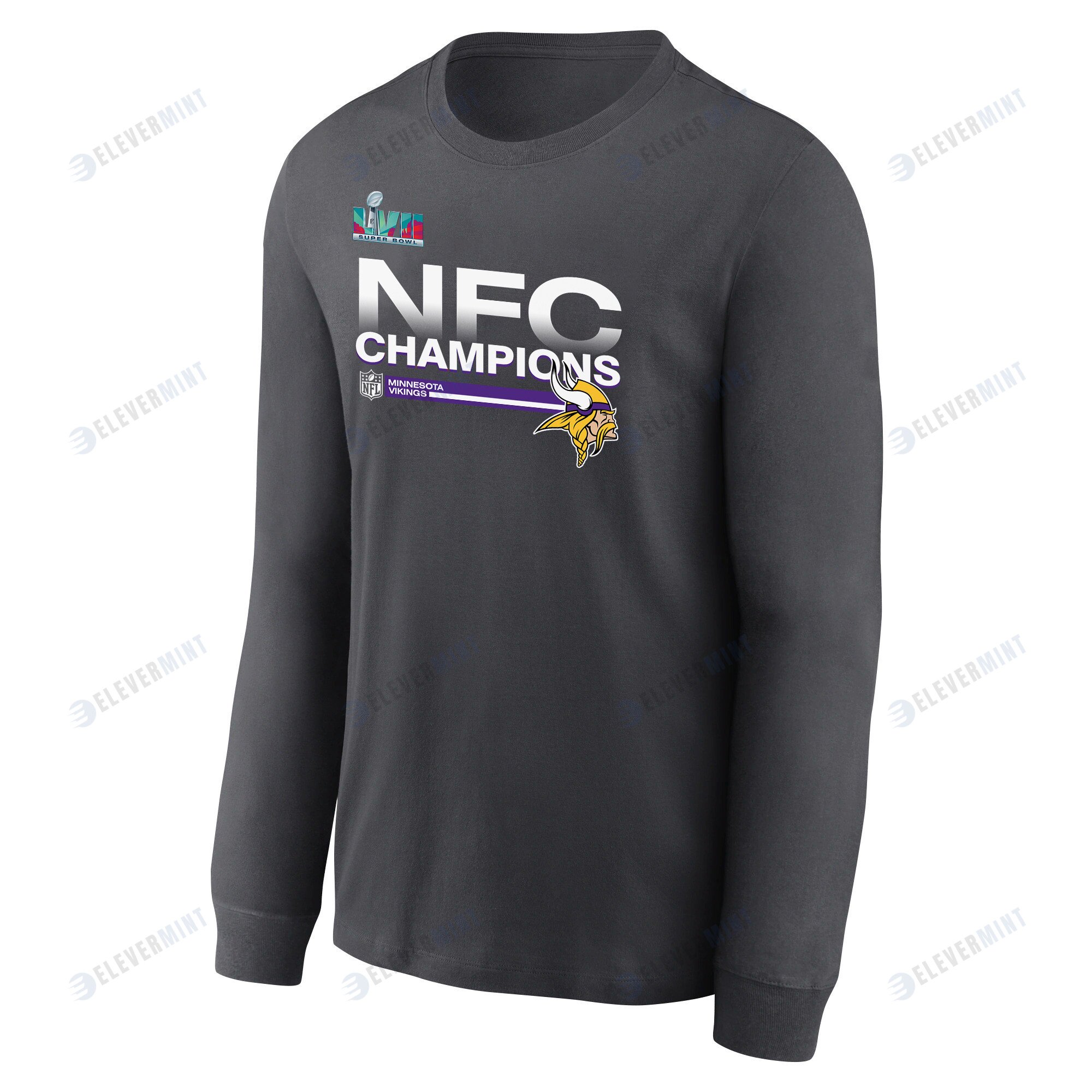 Minnesota Vikings NFC Champions Locker Room Trophy Collection Dark Heather Sweatshirt