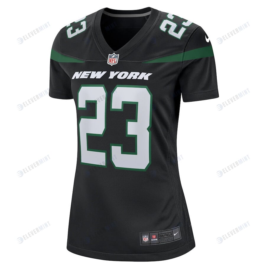 James Robinson 23 New York Jets Women's Alternate Game Player Jersey - Stealth Black