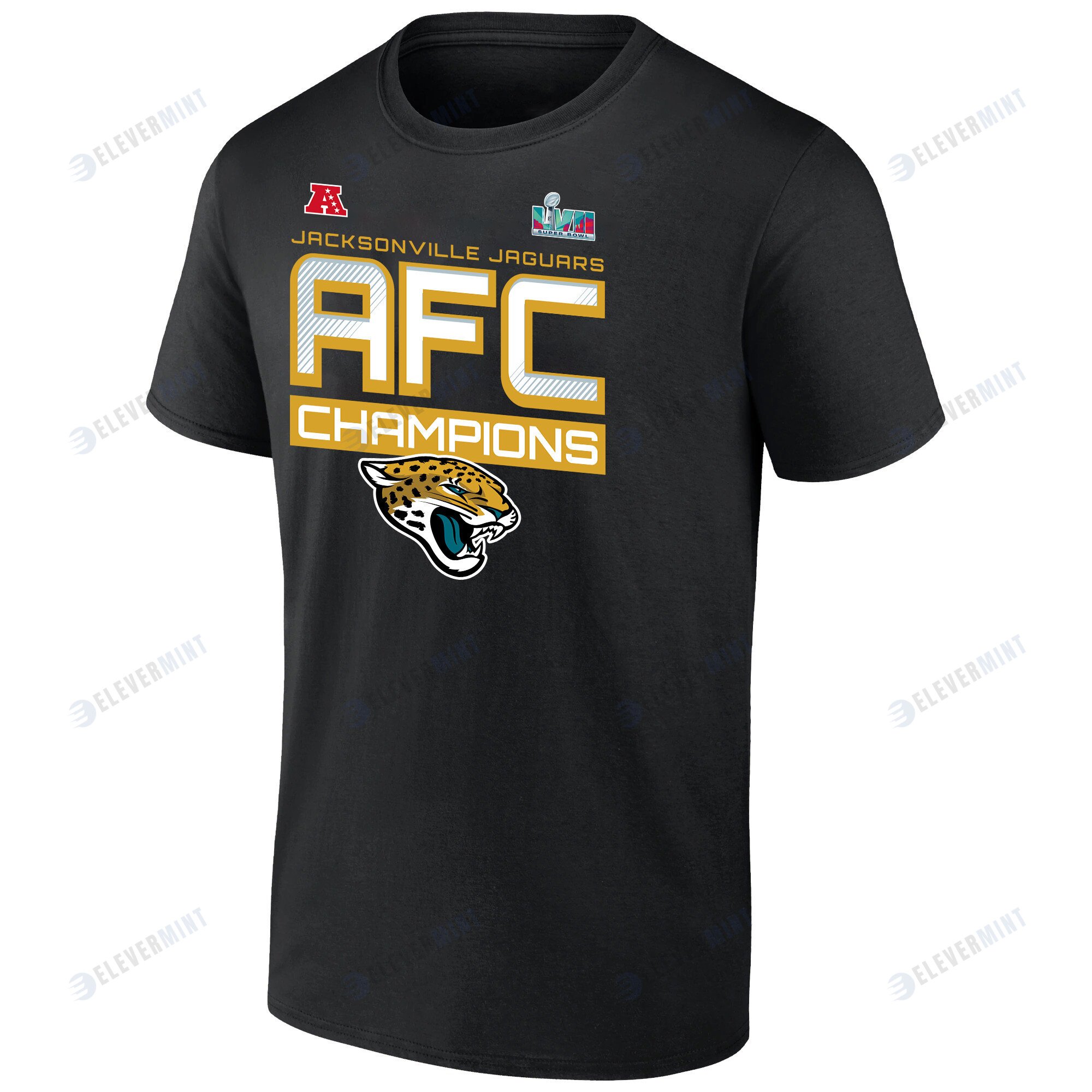 Jacksonville Jaguars AFC Champions Iconic Slant Black T-Shirt
