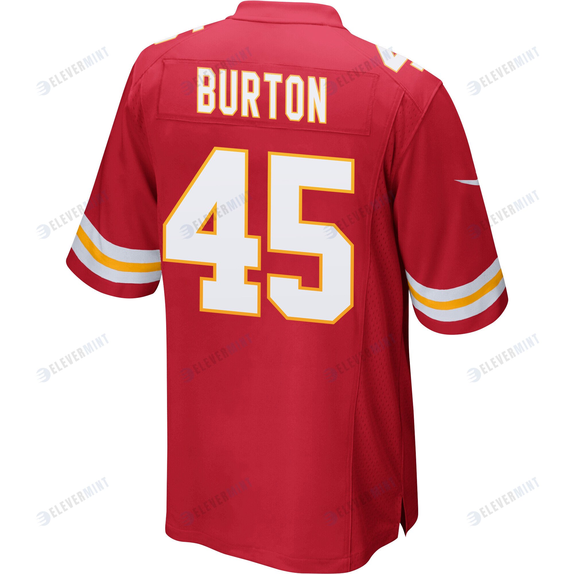 Michael Burton 45 Kansas City Chiefs Super Bowl LVII Champions 3 Stars Men Game Jersey - Red