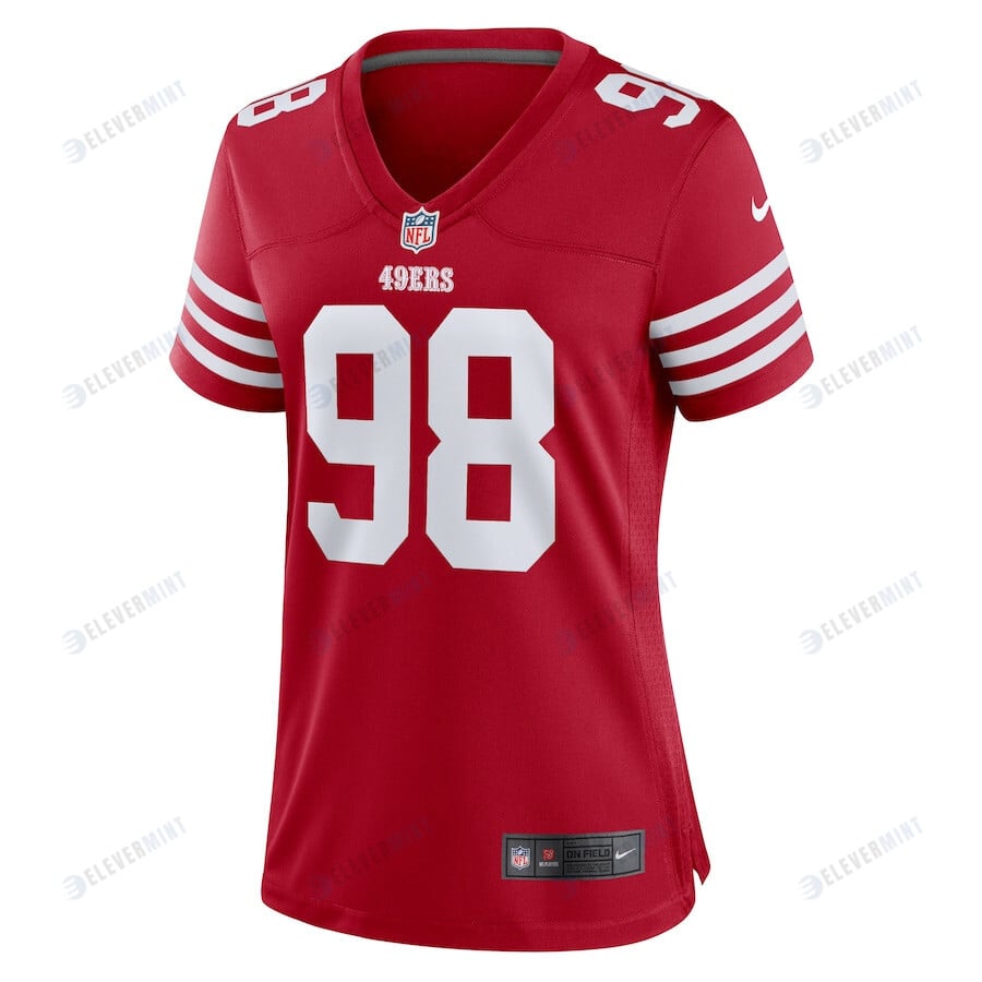 Javon Hargrave 98 San Francisco 49ers Women's Game Player Jersey - Scarlet